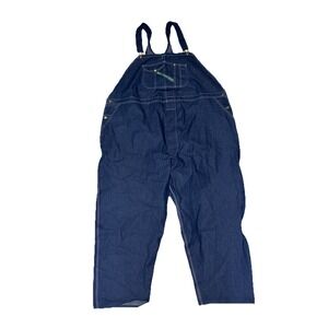 Key Imperial Bib Overalls Men's SZ 62x30 Blue Denim Carpenter Farm Vintage NOS